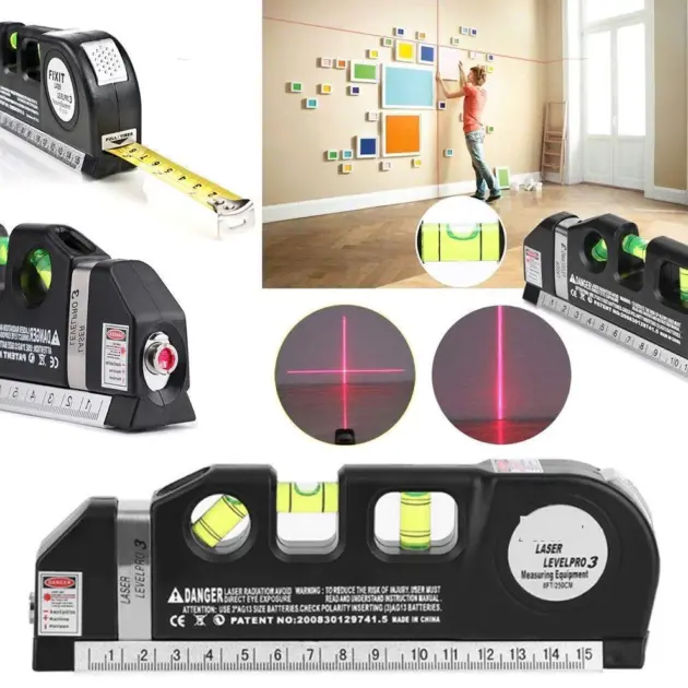 Imported 5 in 1 Multi Purpose Laser Level Pro 3 Leveler Scale